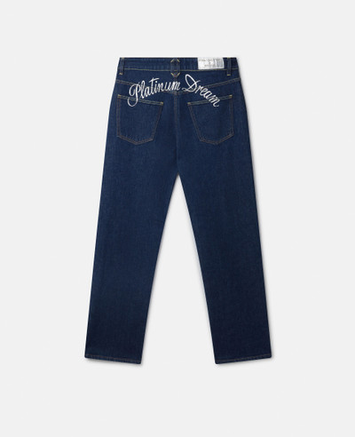 Stella McCartney Platinum Dream Embroidered Mid-Rise Straight-Leg Denim Jeans outlook