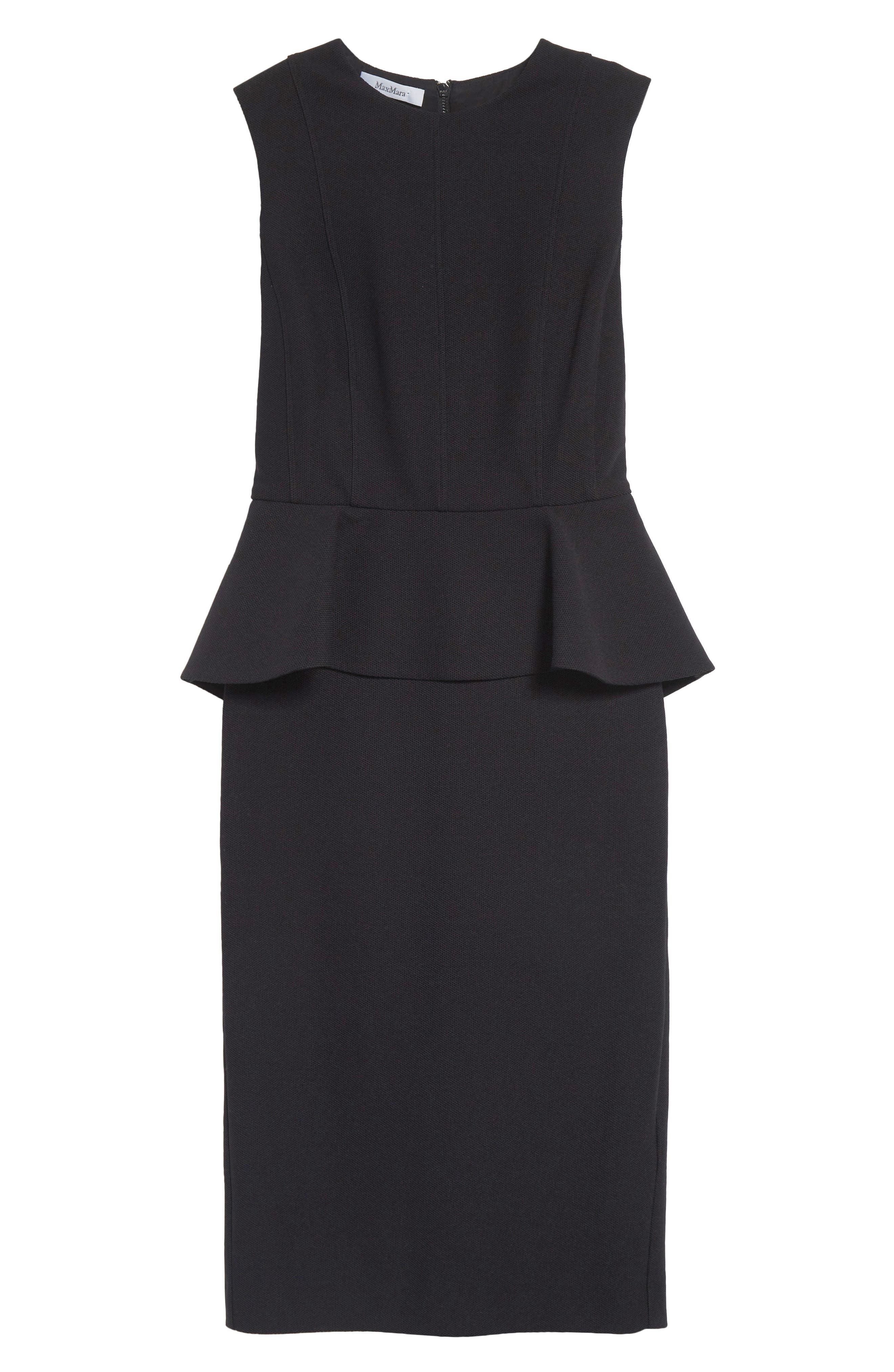 Max Mara Cosmos Sleeveless Knit Peplum Dress in Black at Nordstrom - 5