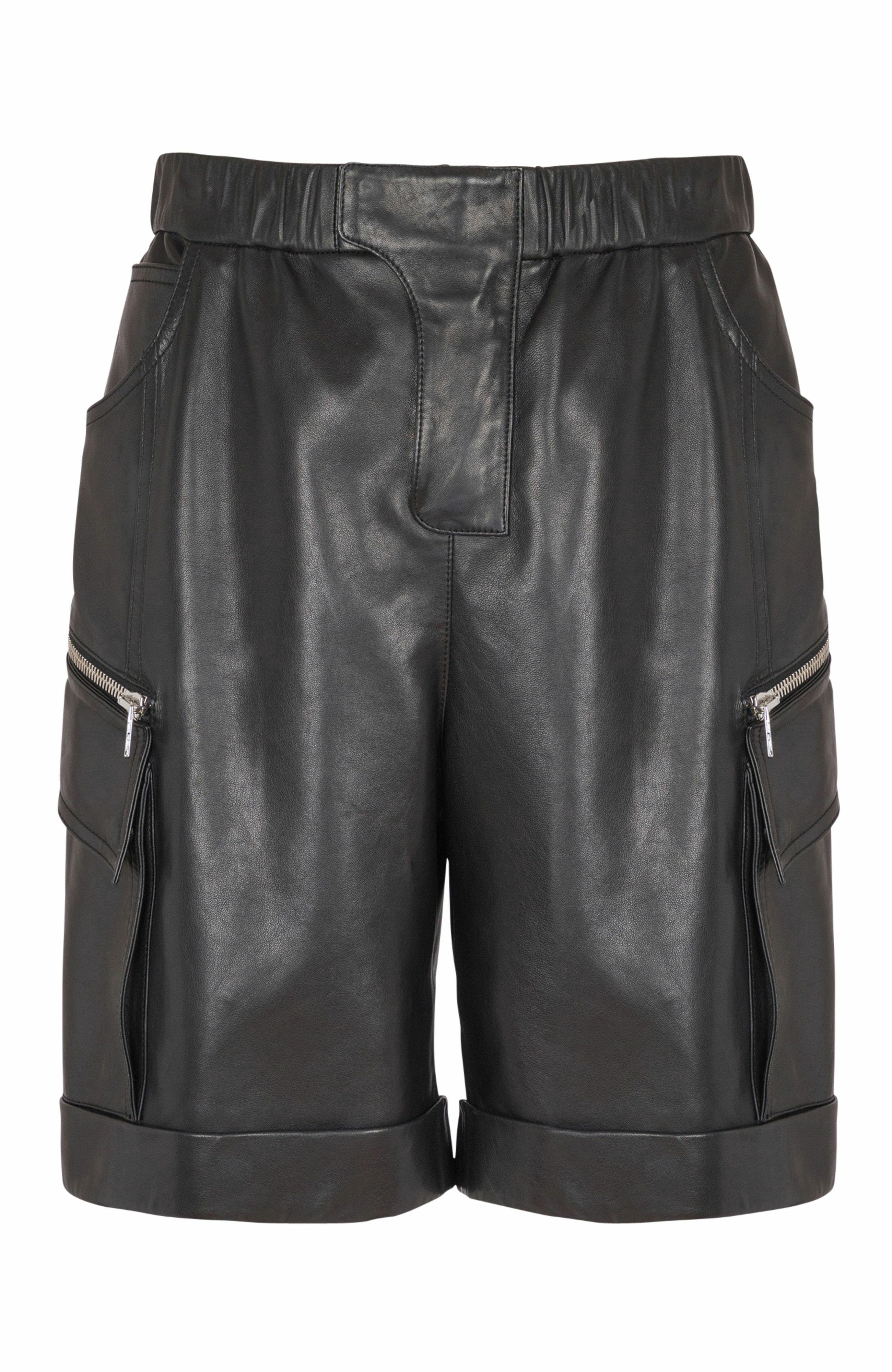 Balmain Leather cargo Bermuda shorts in Black at Nordstrom - 5