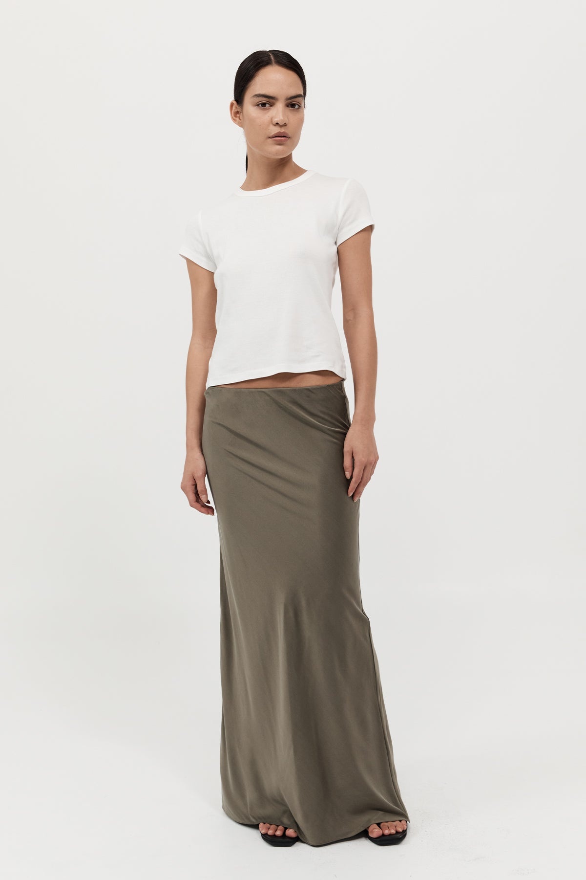Bias Slip Skirt - Kelp - 2
