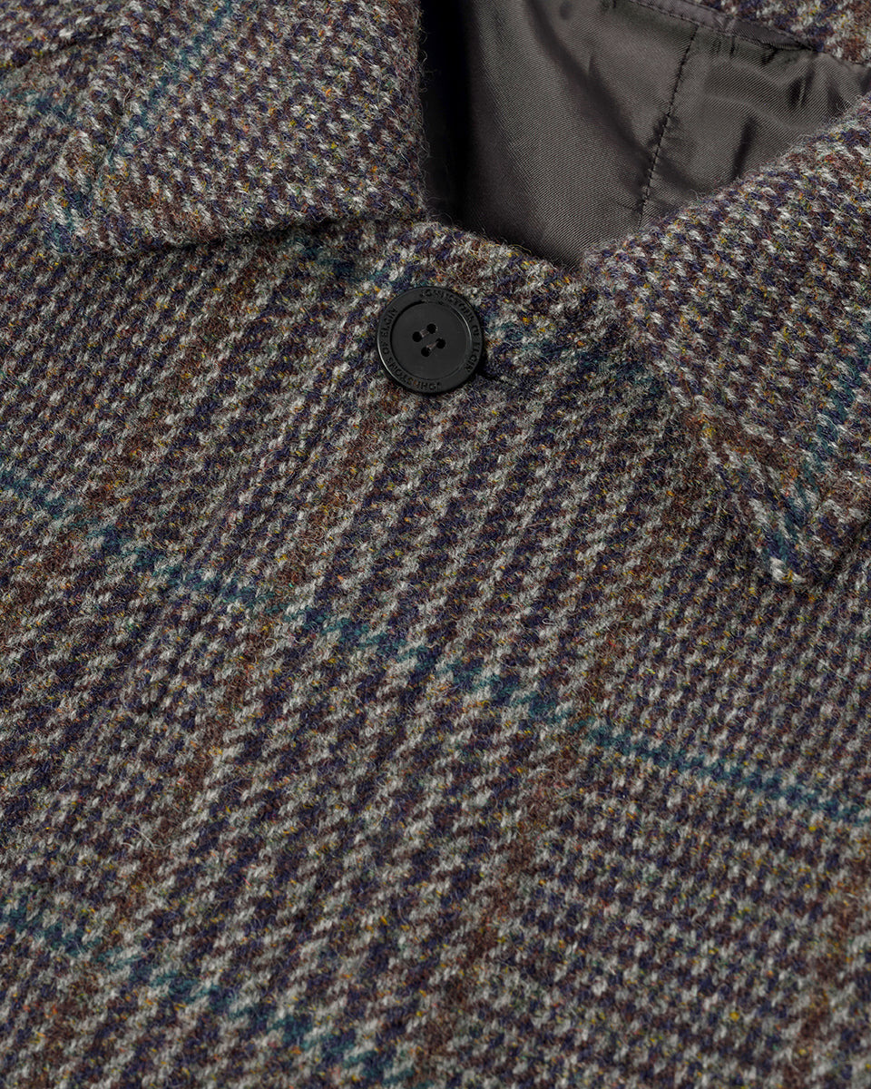 'The Balmacaan' Coat | Dark Slate Check - 6