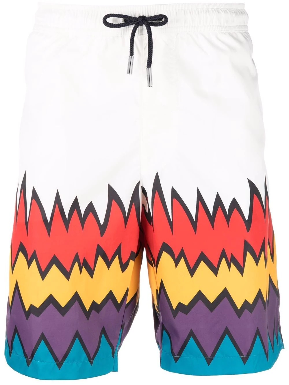 zigzag-print drawstring swim shorts - 1