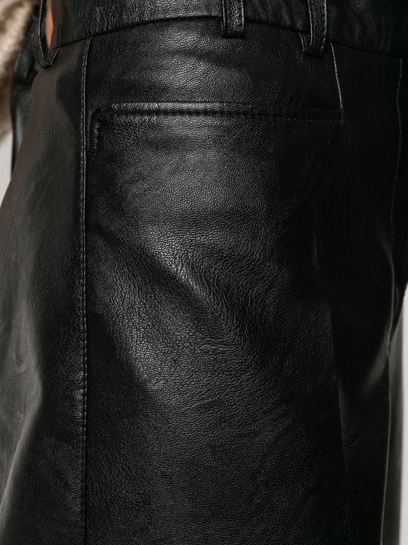 faux-leather wide-leg trousers - 5