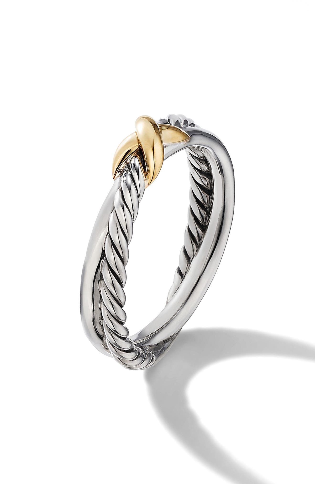 David Yurman Petite X Ring in Sterling Silver with 18K Yellow Gold in Silver/Yellow Gold at Nordstro - 5