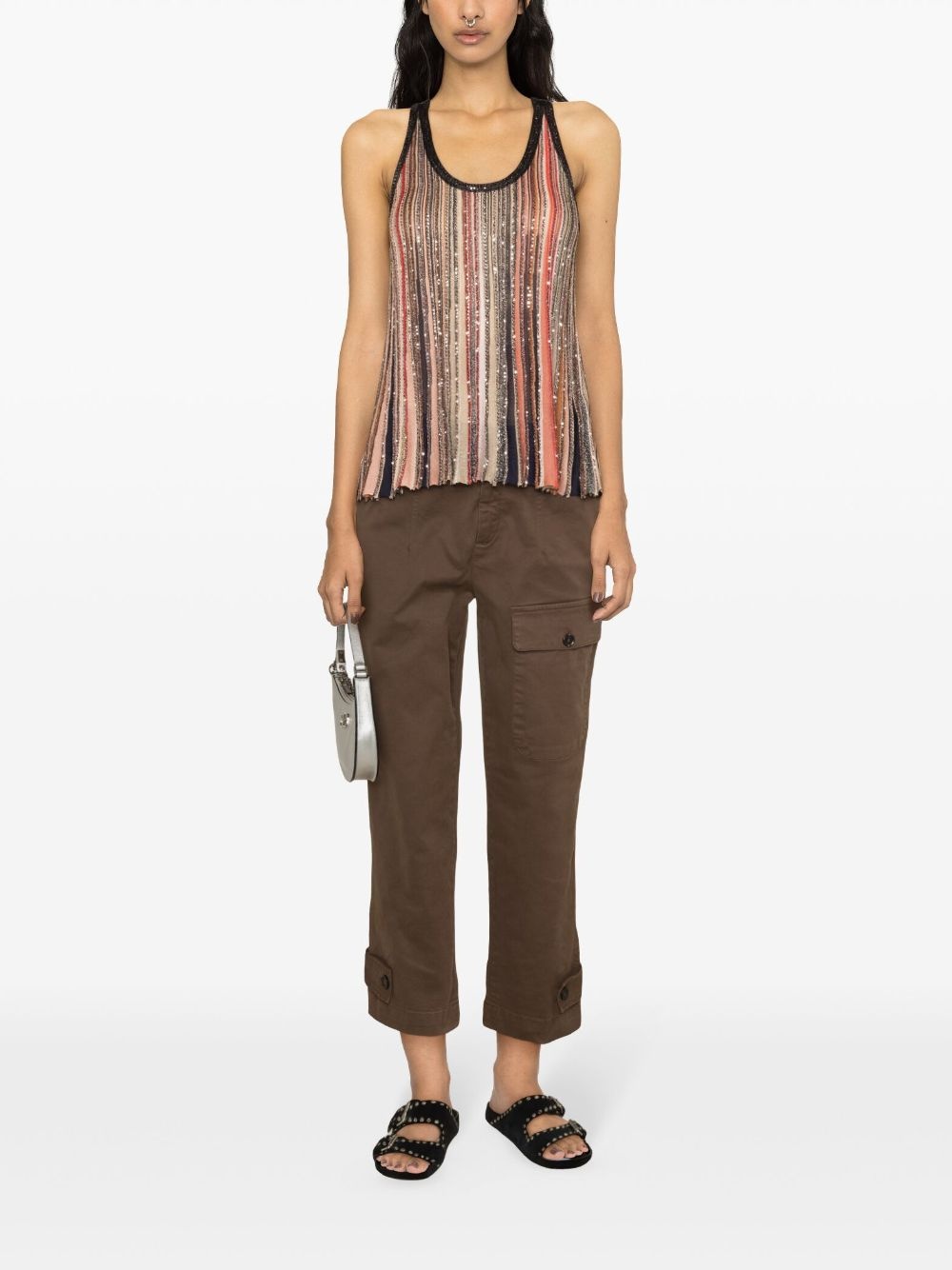 tapered-leg gabardine trousers - 2
