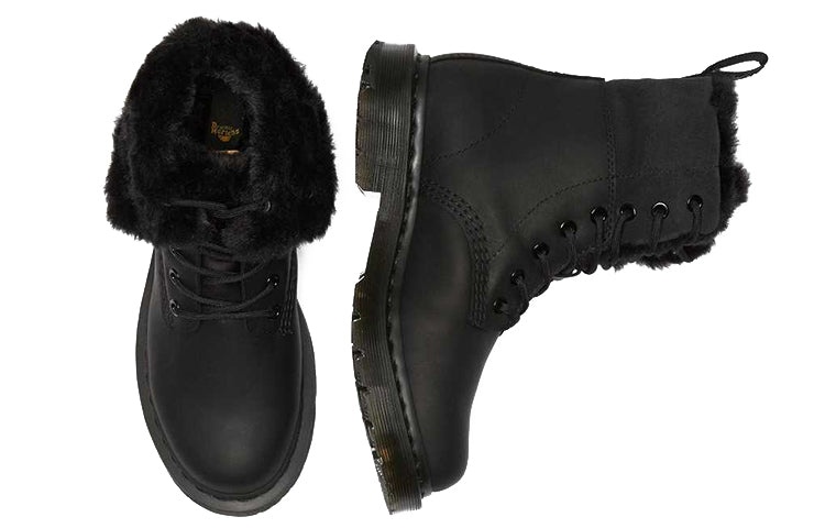 (WMNS) Dr.Martens 1460 Kolbert Wintergrip Faux Fur Lined Boots 'Black' 24015001 - 3