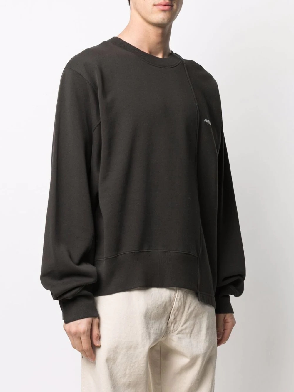 asymmetric-hem sweatshirt - 3