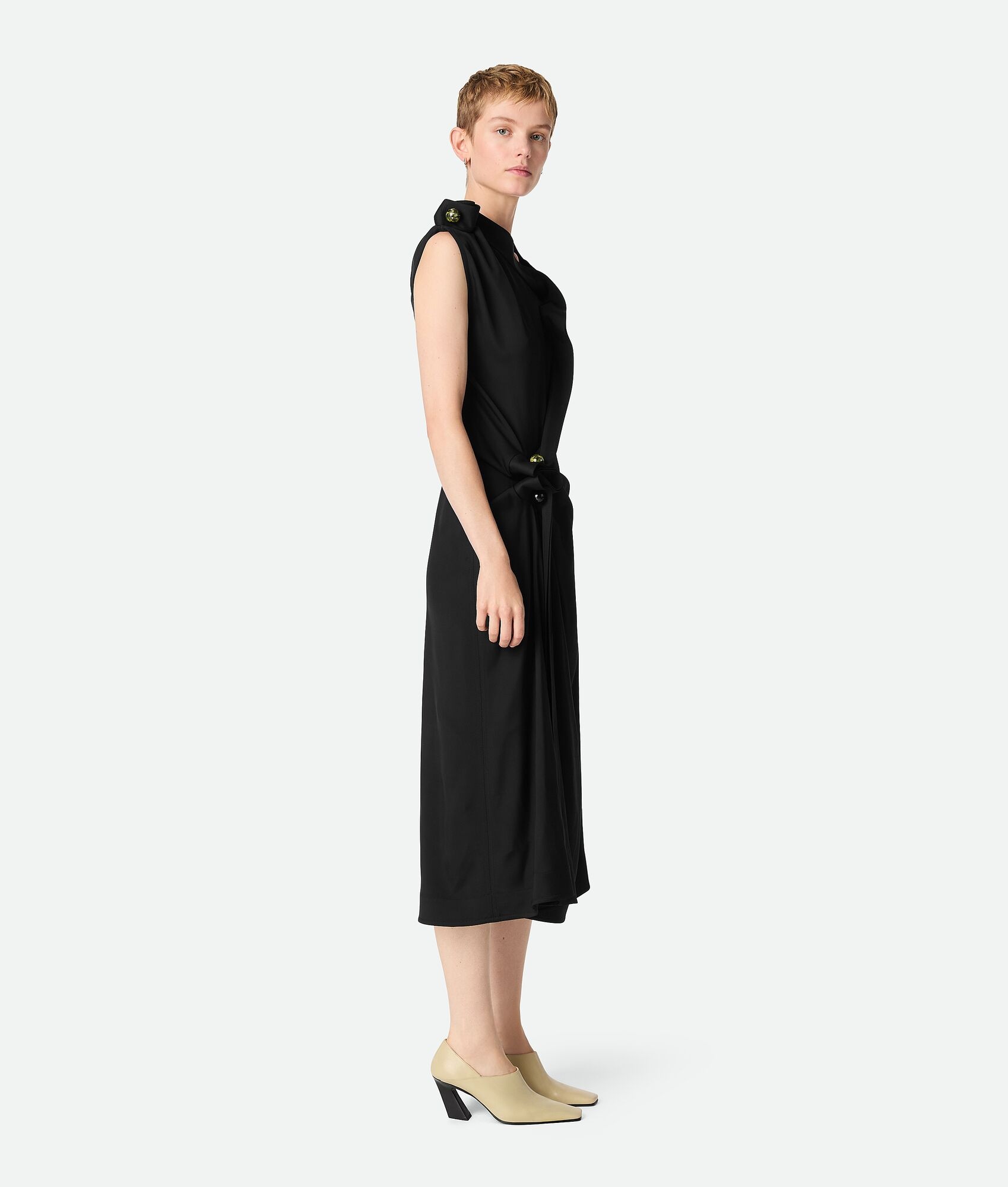 Fluid Viscose Piercing Dress - 2