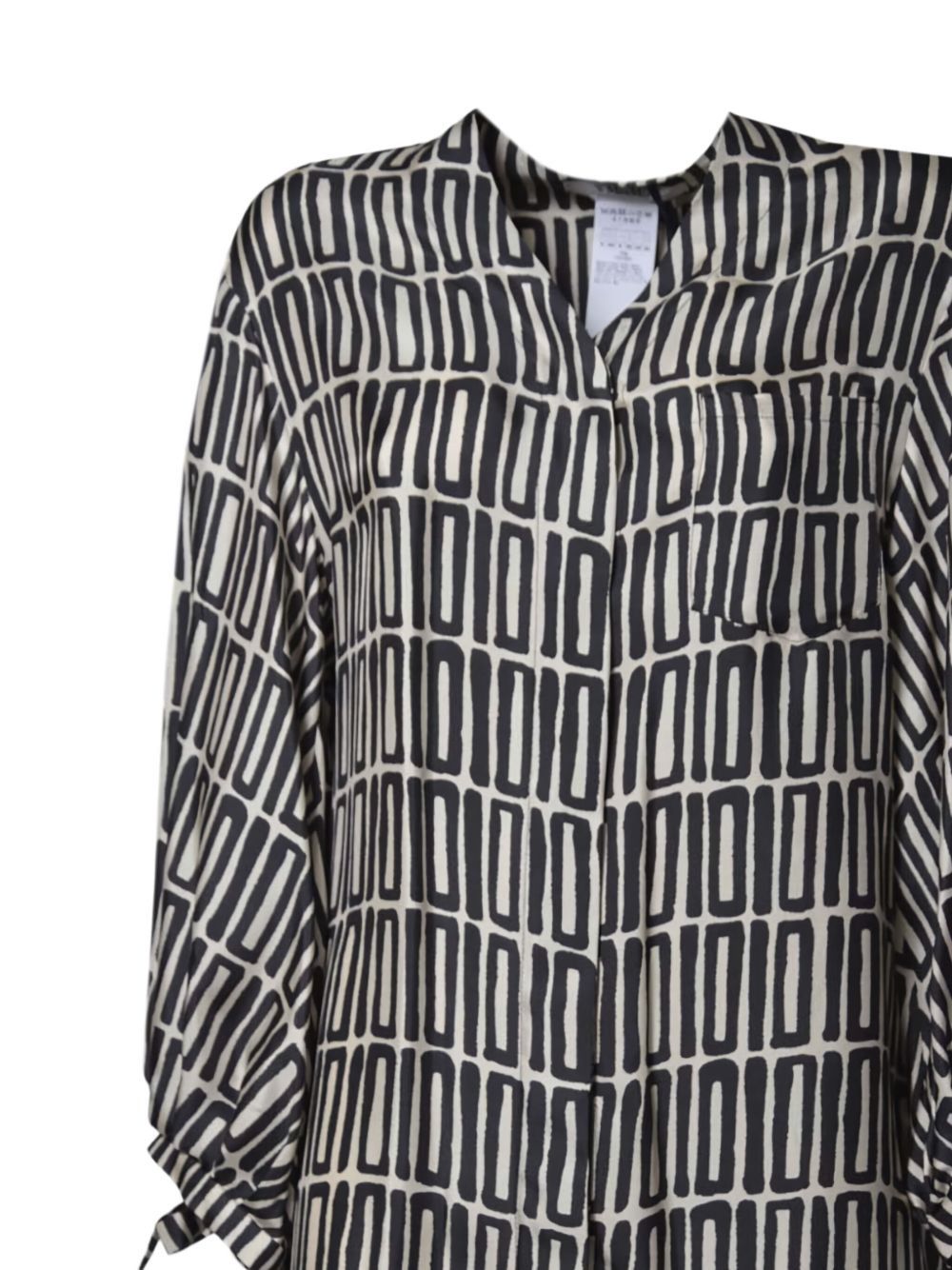 geometric-print tie-cuff dress - 3