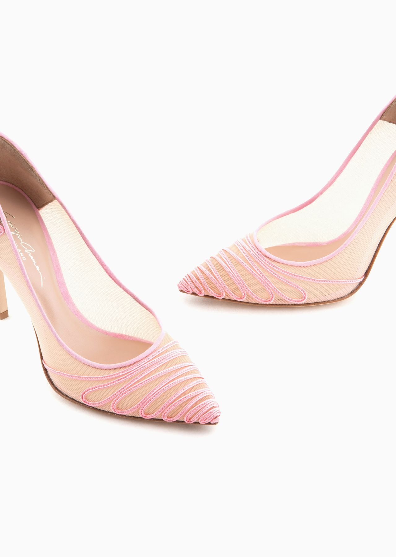 Tulle court shoes with suede embroidery - 5