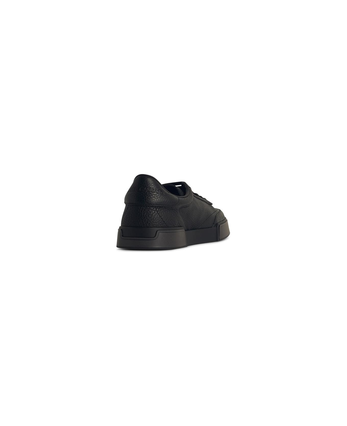 'portofino' Black Leather Sneakers - 3