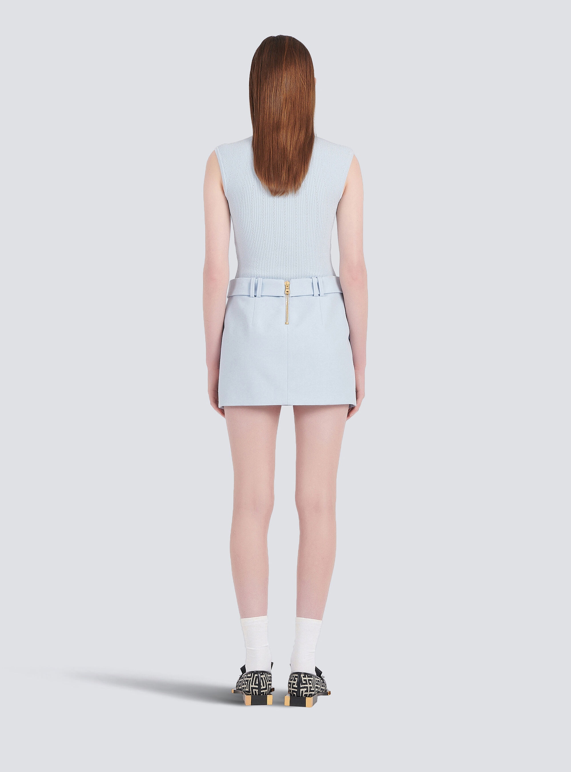 Short wool low-rise skirt - 4