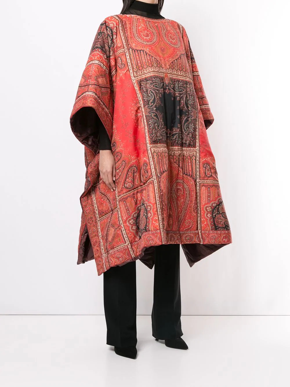 oversized paisley-print cape - 3