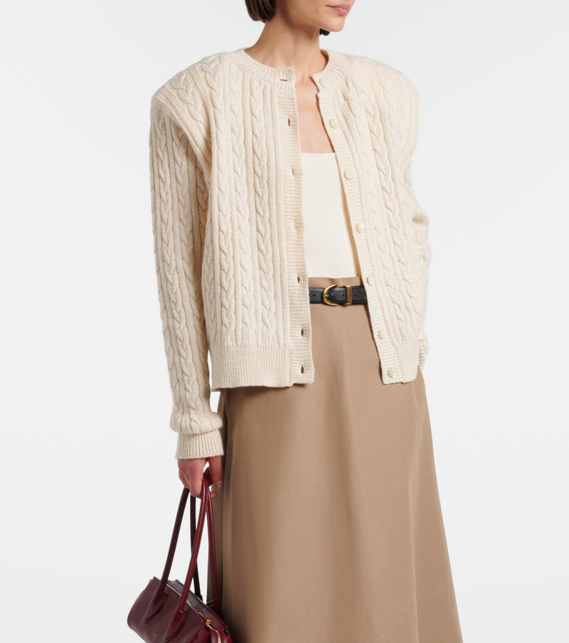 RÓHE Cable-knit cotton and wool cardigan outlook