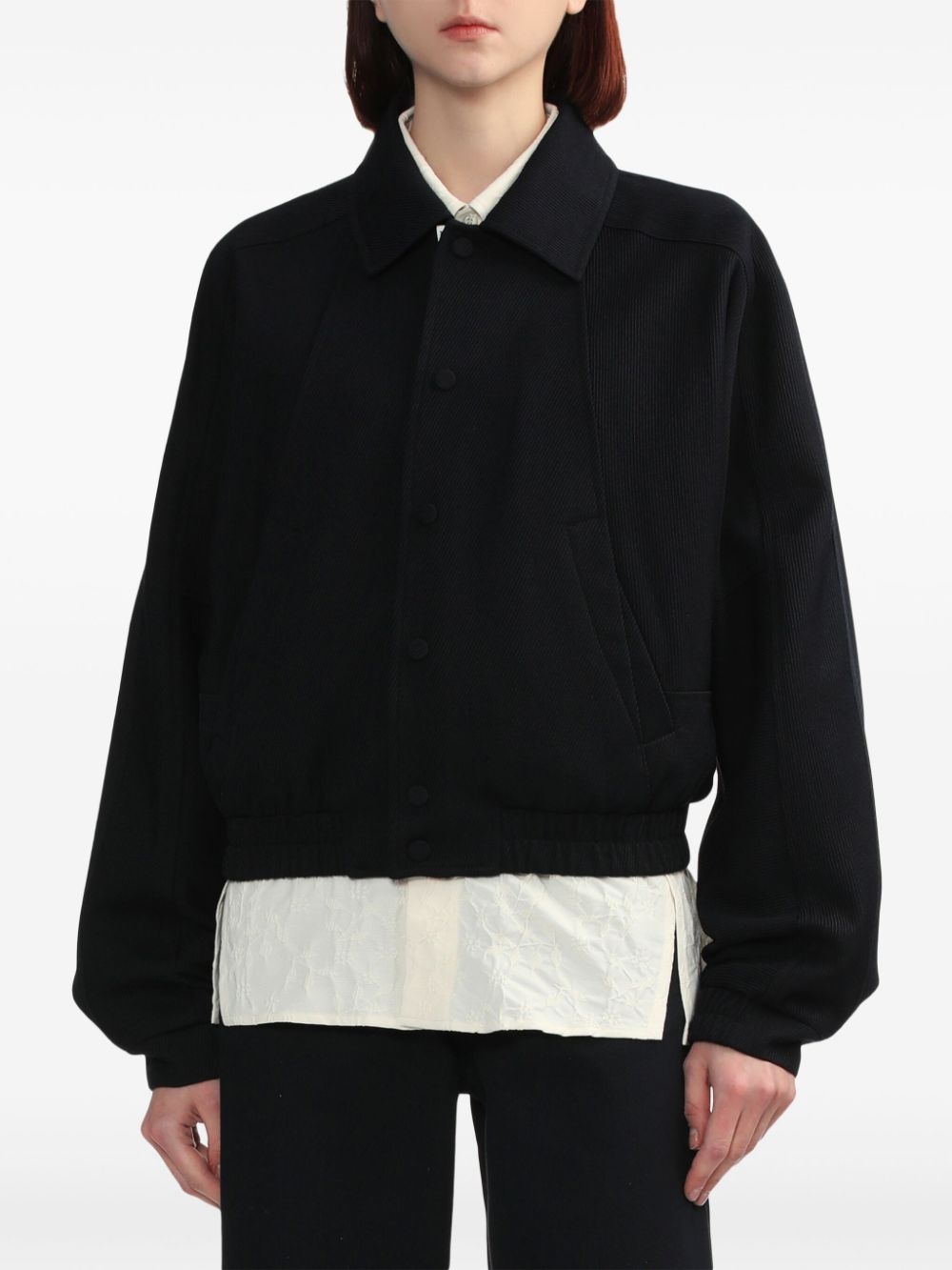 panelled wool blend bomber jacket - 3