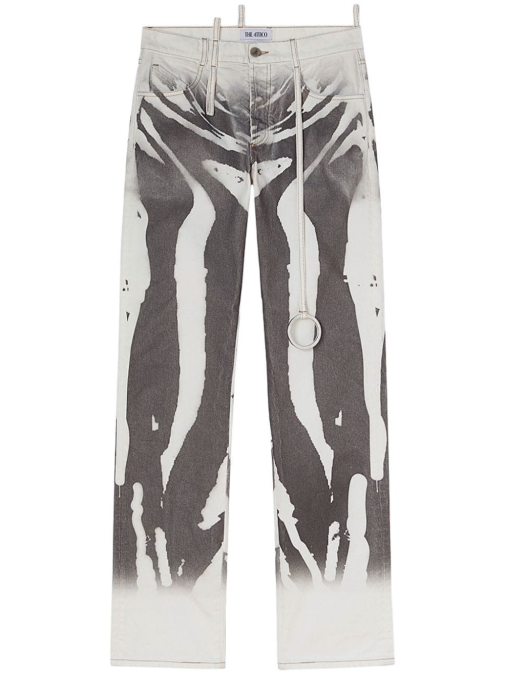 abstract-print jeans - 1
