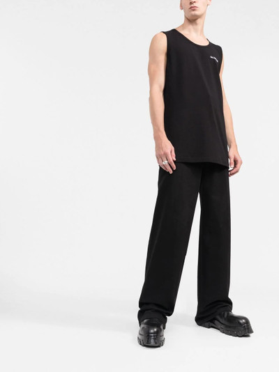 BALENCIAGA logo-embroidered loose tank top outlook