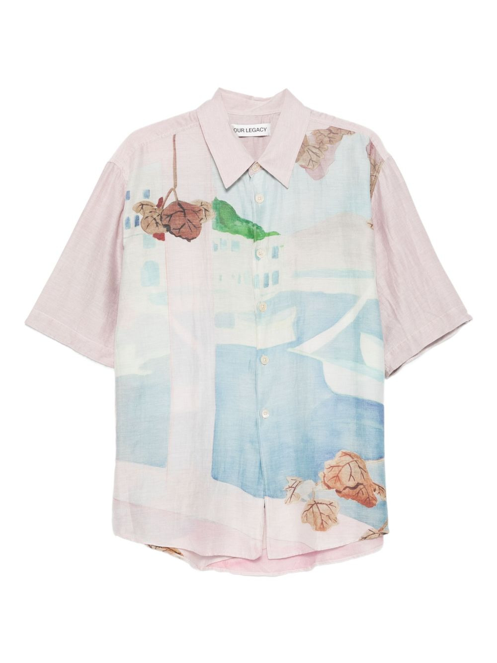 marina vista print short-sleeved shirt - 1