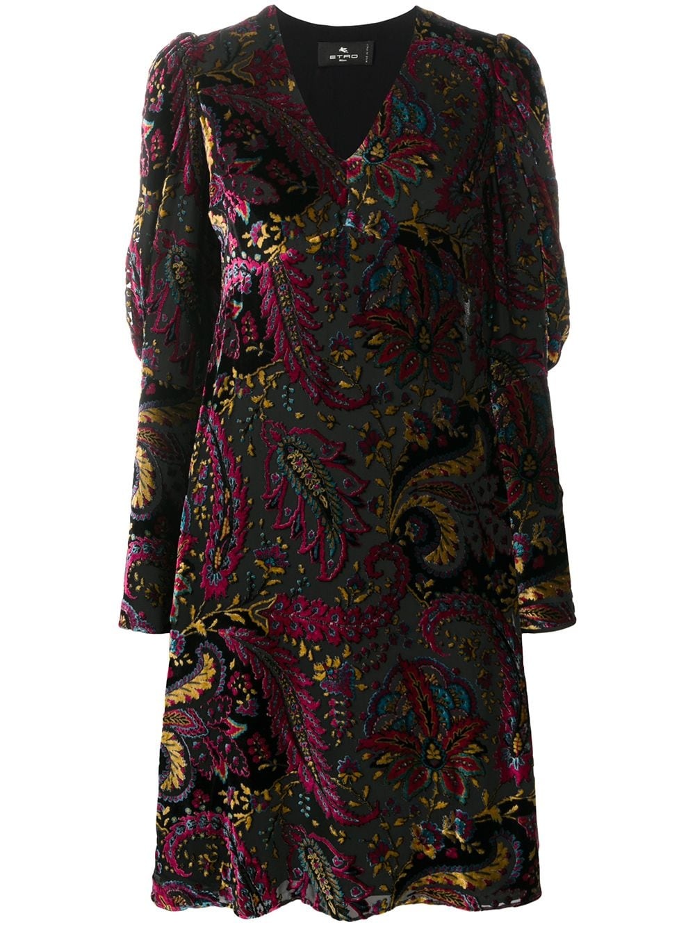 paisley-print flared dress - 1