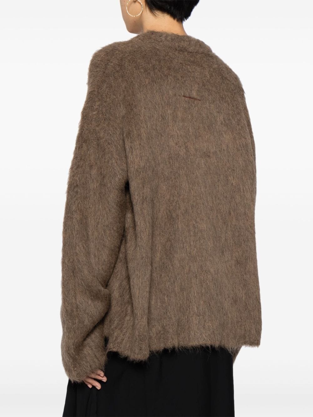 brushed V-neck cardigan - 4