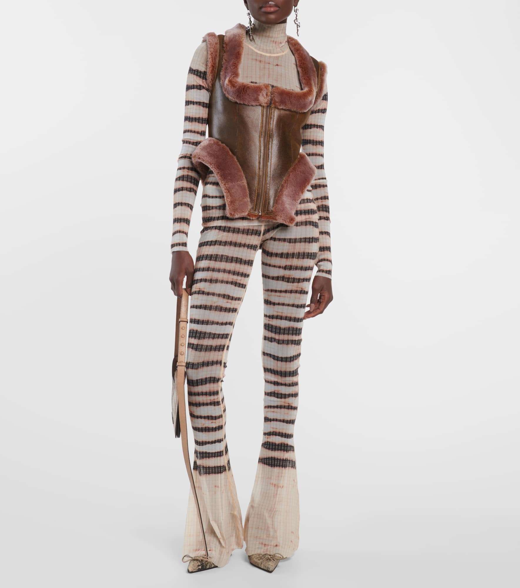 x KNWLS striped turtleneck top - 2