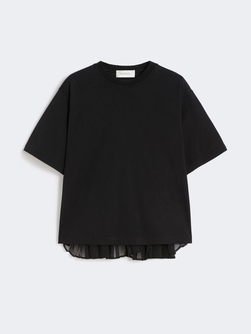 SPIGA Cotton T-shirt with pleated back - BLACK 1