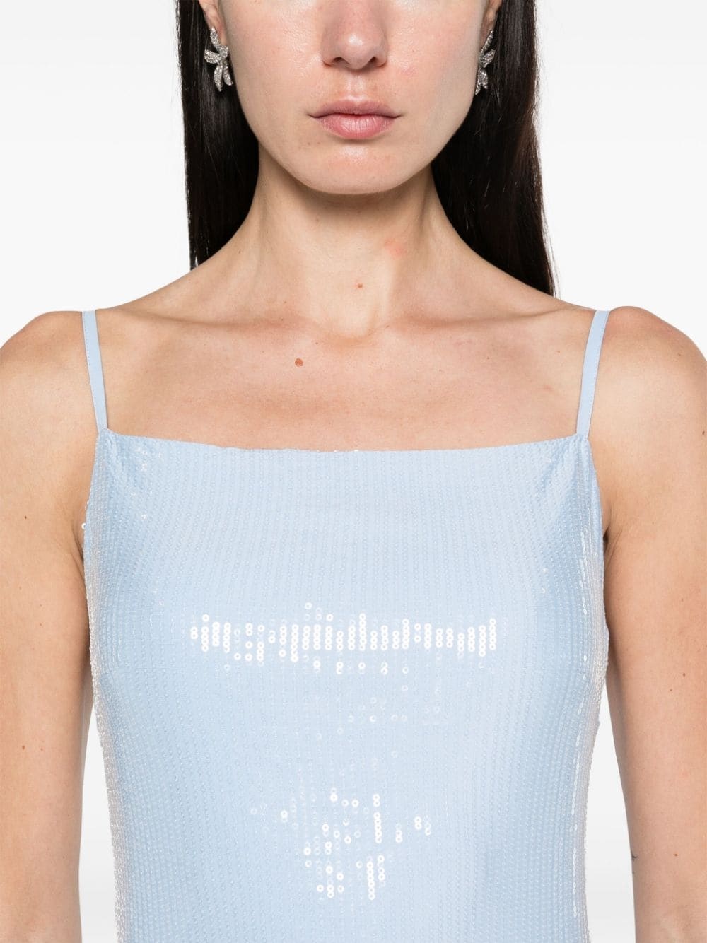 sequin-embellished slip dress - 5