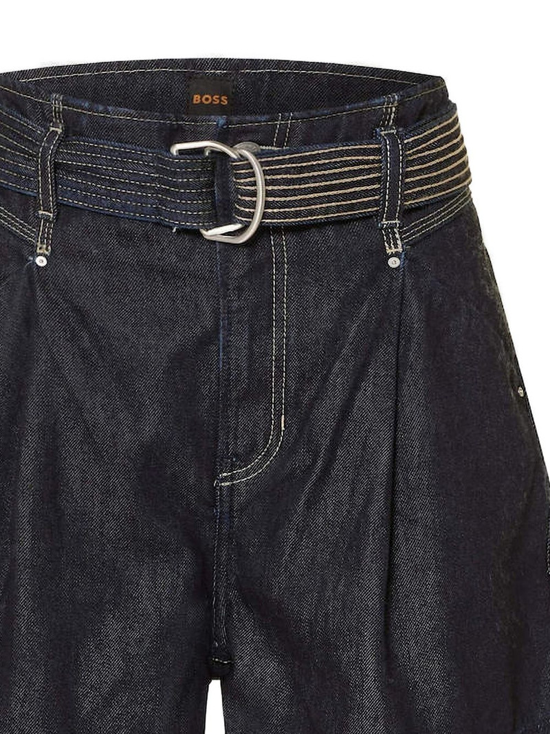 BOSS belted denim shorts outlook