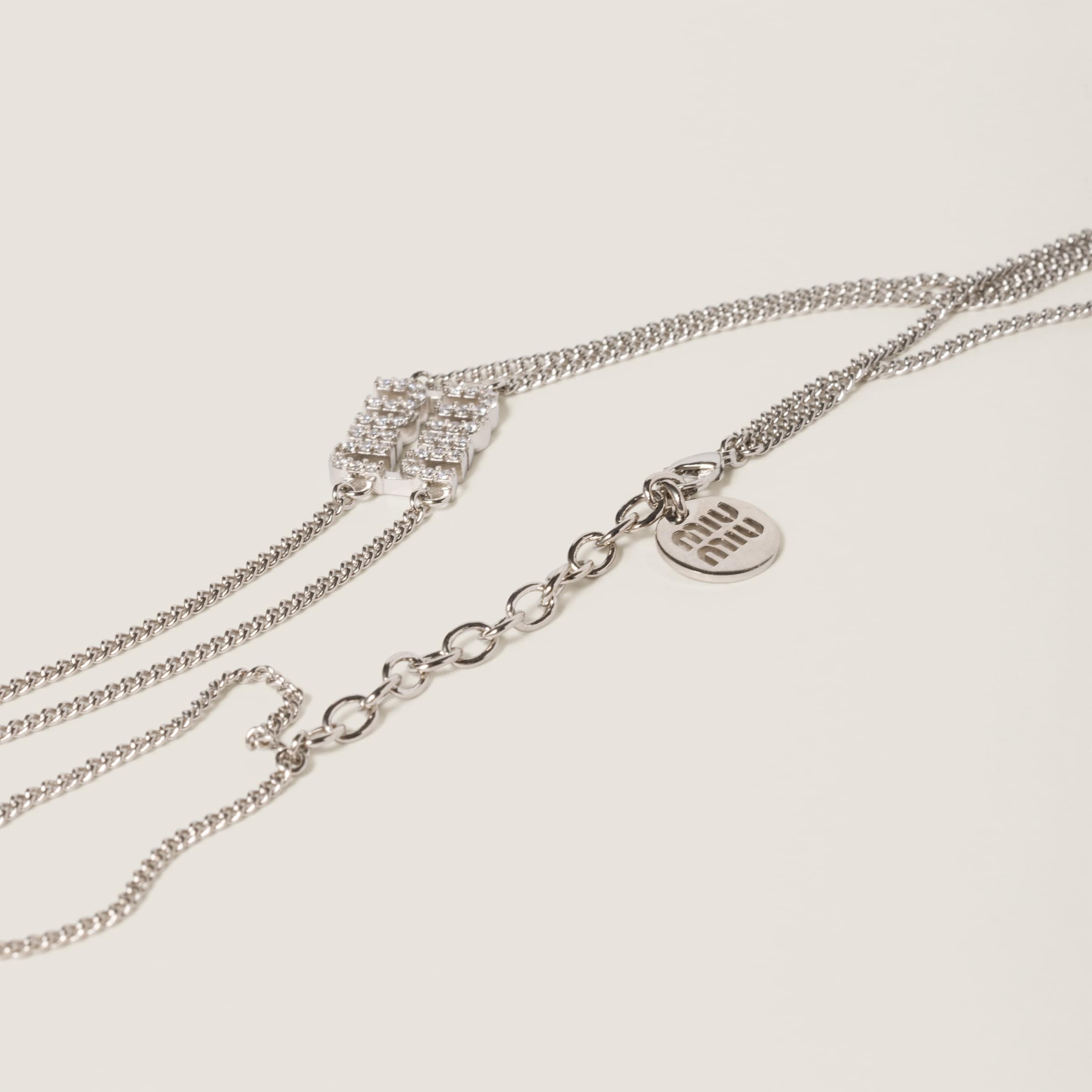 Metal necklace with crystals - 2
