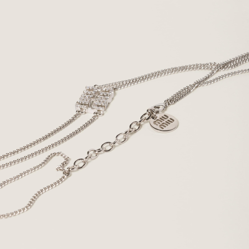 Miu Miu Metal necklace with crystals outlook
