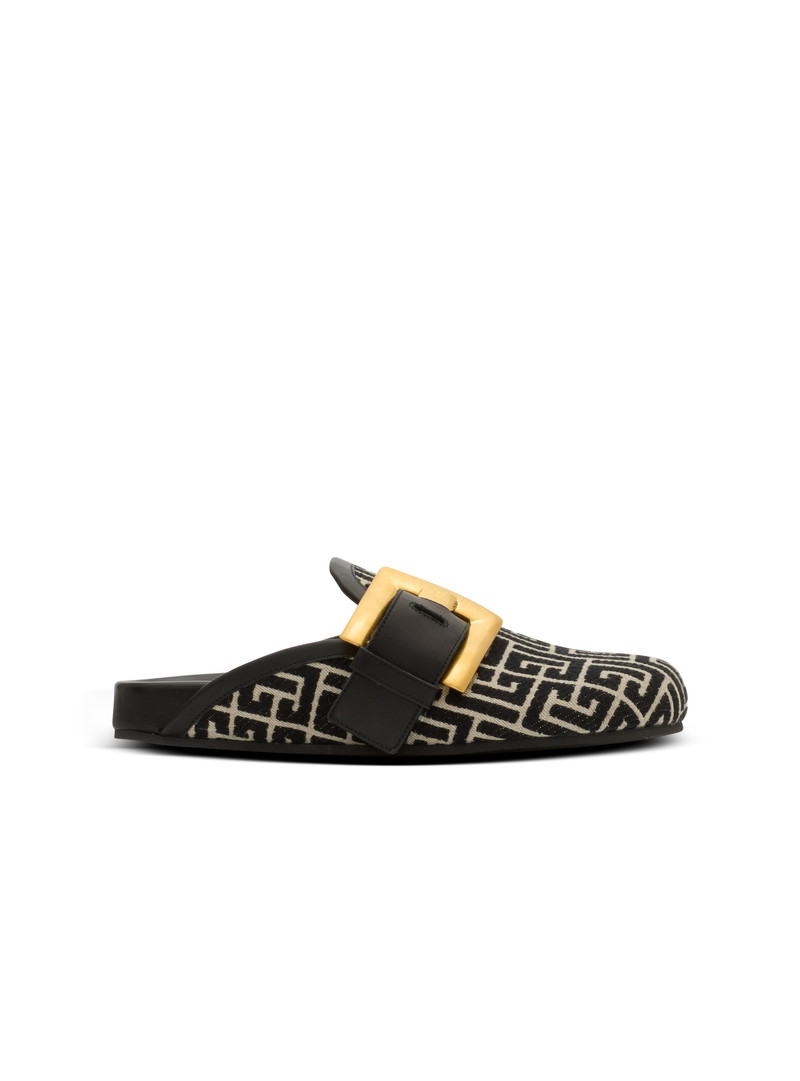 Anthem mules in jacquard canvas with PB monogram 1