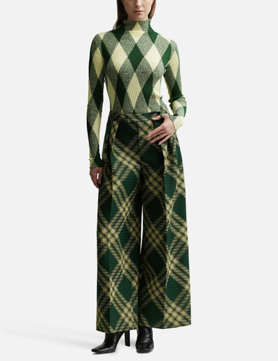 Burberry PLEATED CHECK WOOL TROUSERS outlook