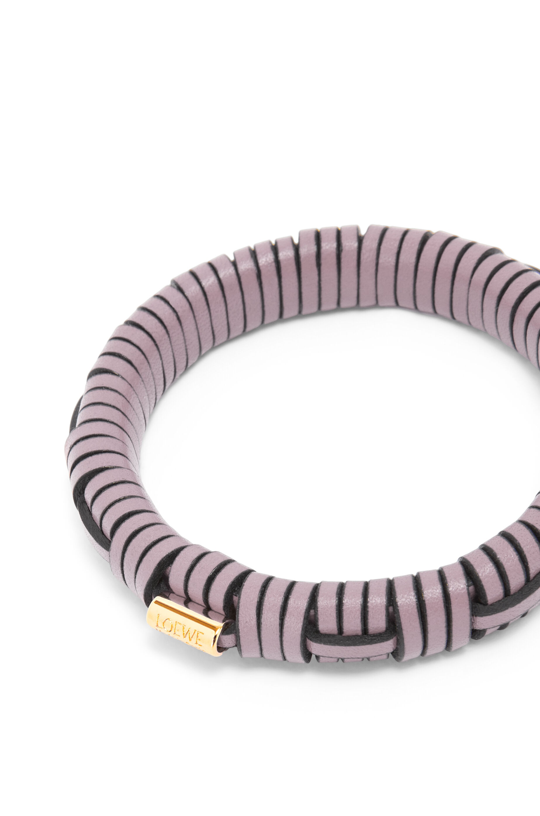 Woven bangle in brass and classic calfskin - 3