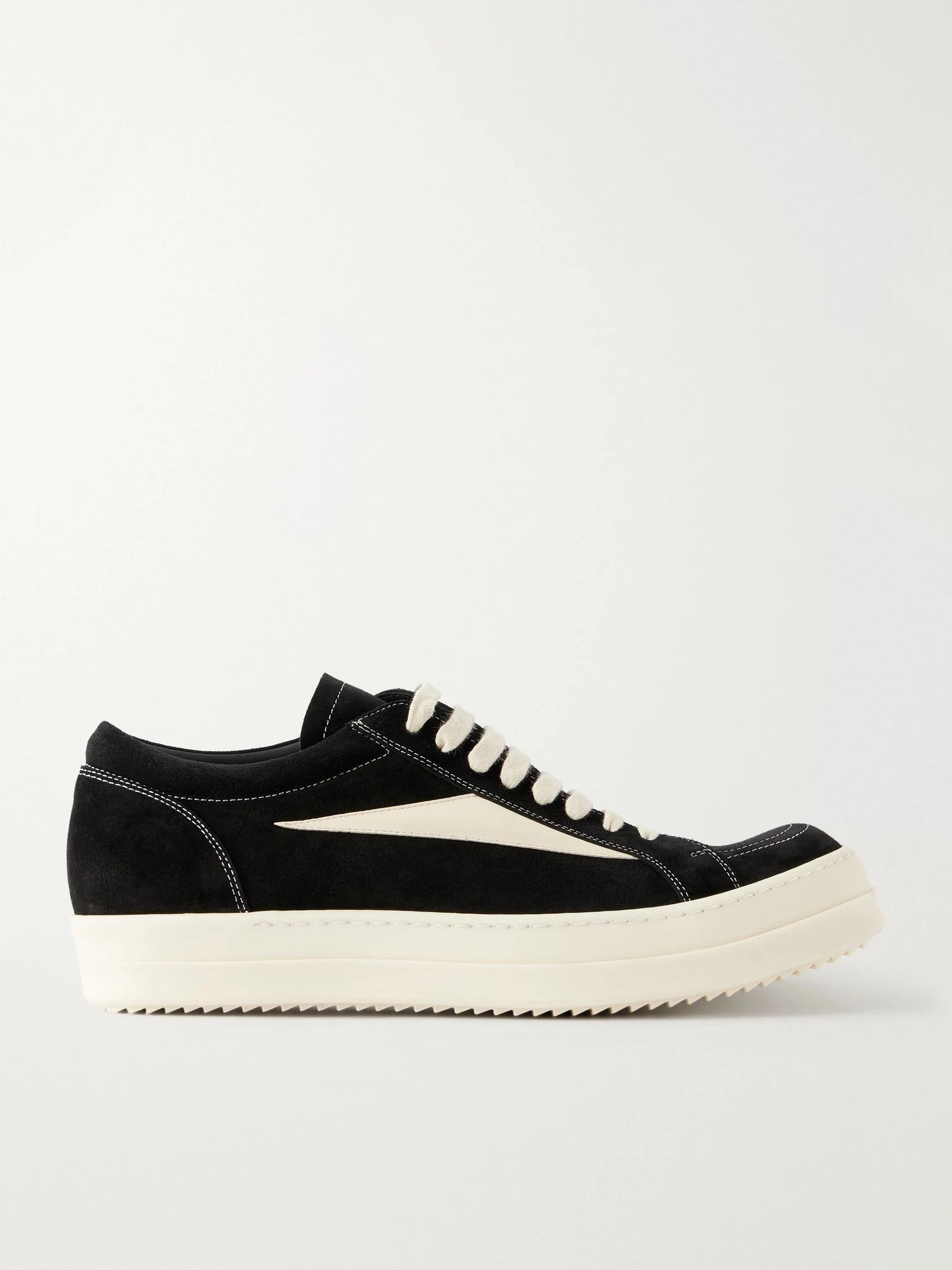 Vintage Full-Grain Leather-Trimmed Suede and Rubber Sneakers Black - 1