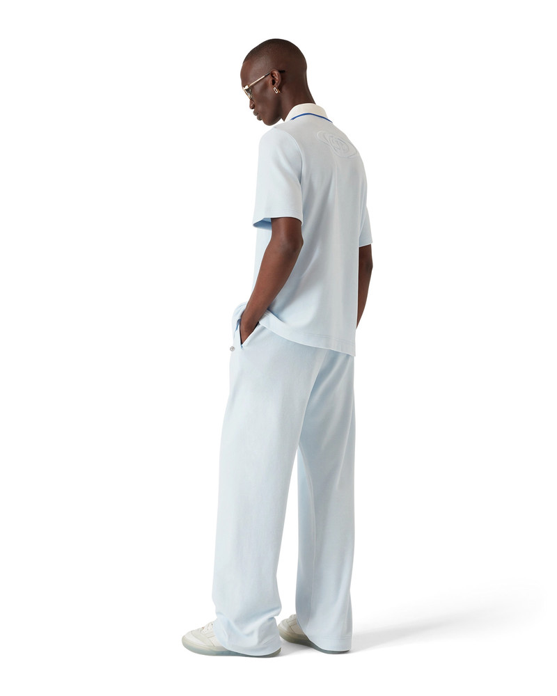 CASABLANCA Velour Short Sleeve Polo Shirt outlook