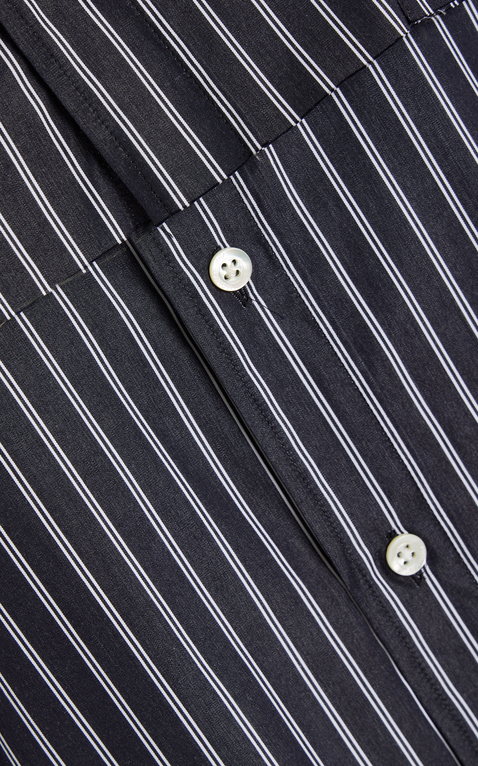 Layered Striped Cotton Shirt black - 5