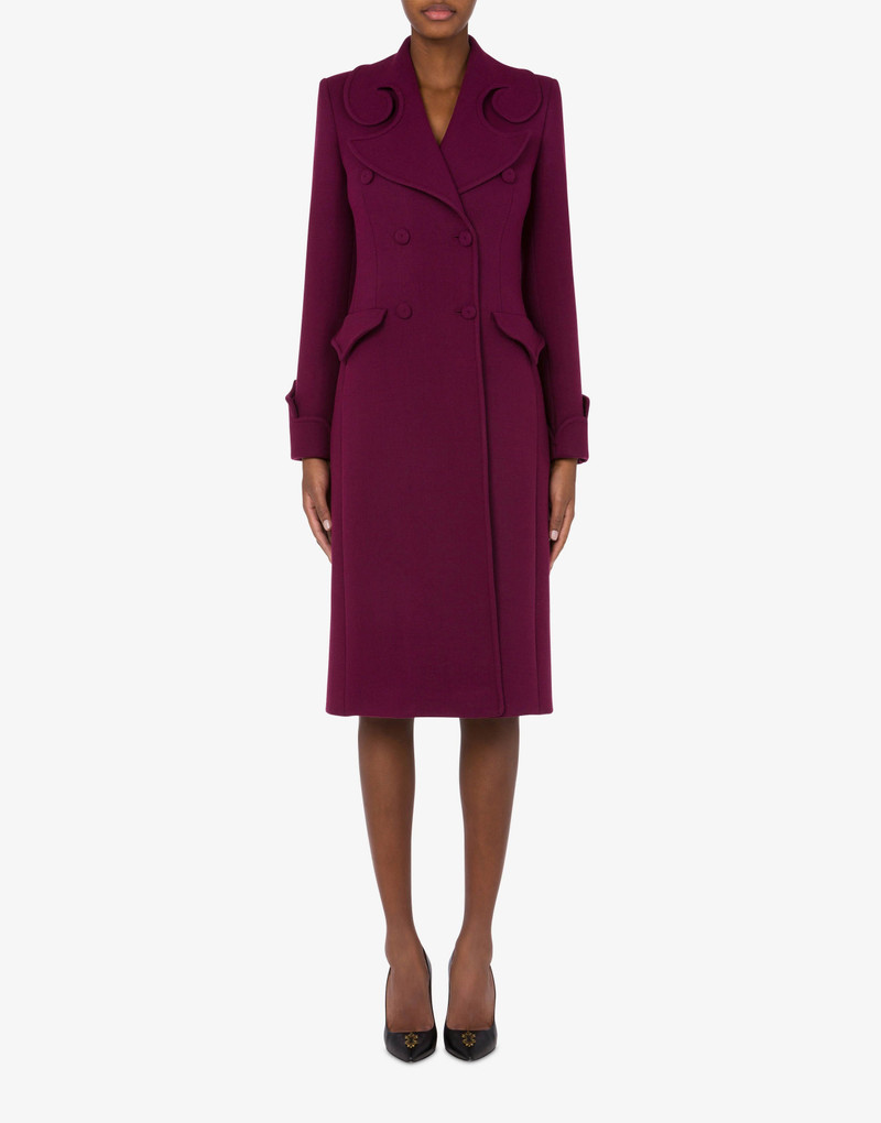 Moschino BAROQUE DETAILS CREPE COAT outlook