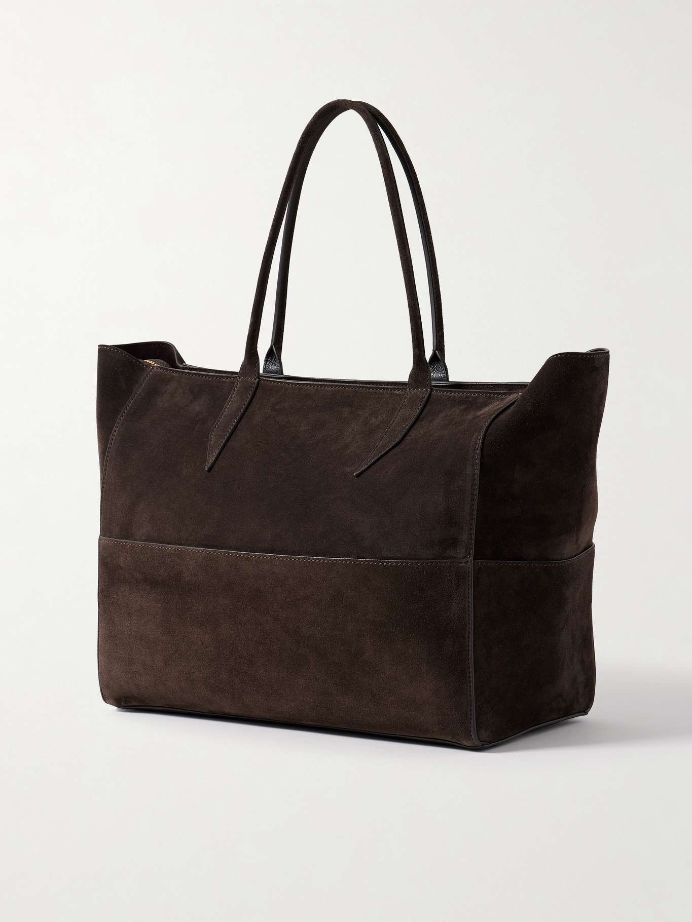 Incognito small paneled suede tote Chocolate - 3