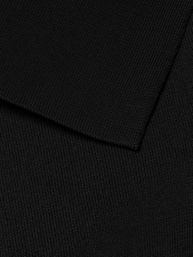 Trapèze asymmetric draped embellished knitted top Black 4