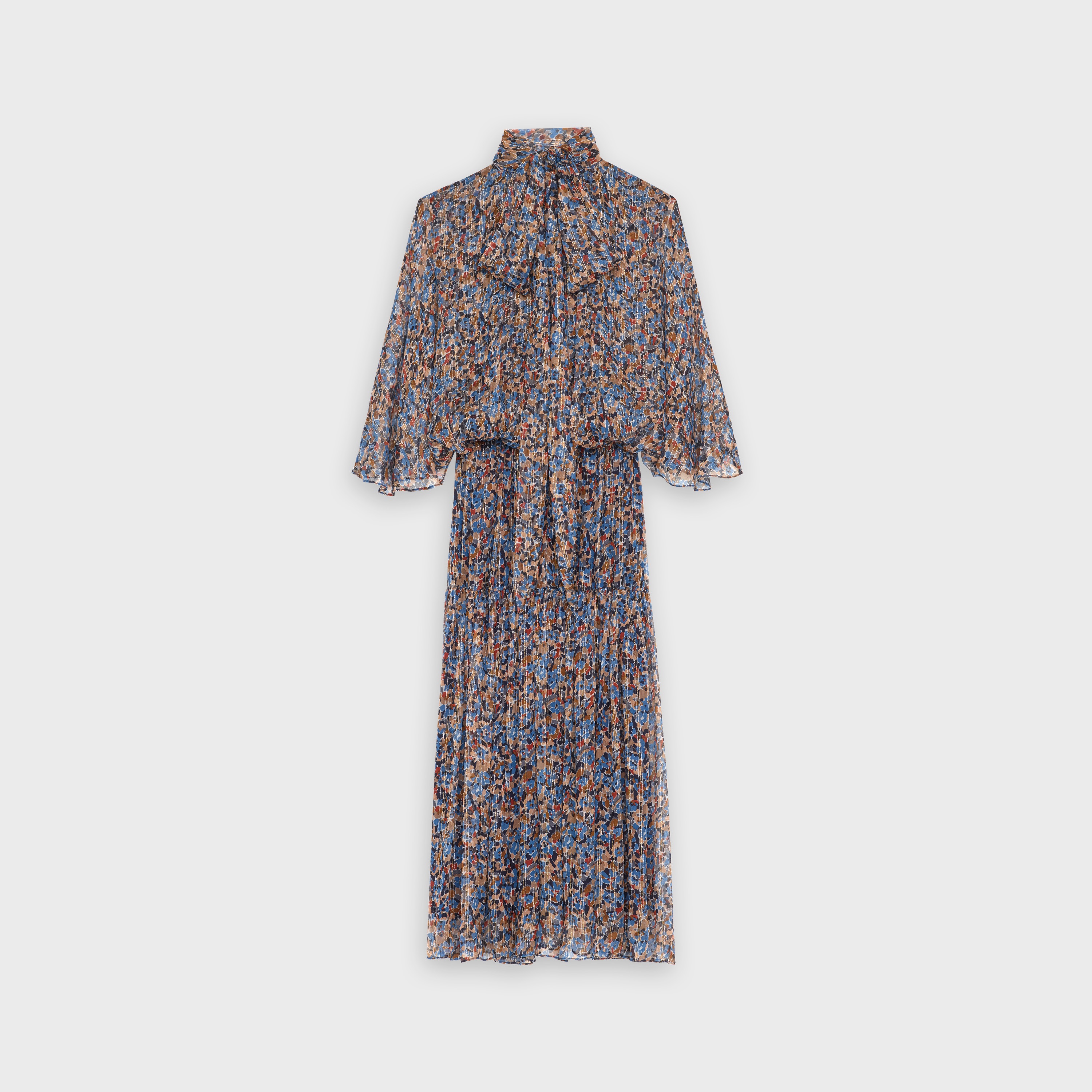 'LAVALLIÈRE' DRESS IN PRINTED SILK LAMÉ - 1