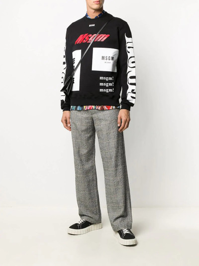 MSGM logo-print cotton sweatshirt outlook