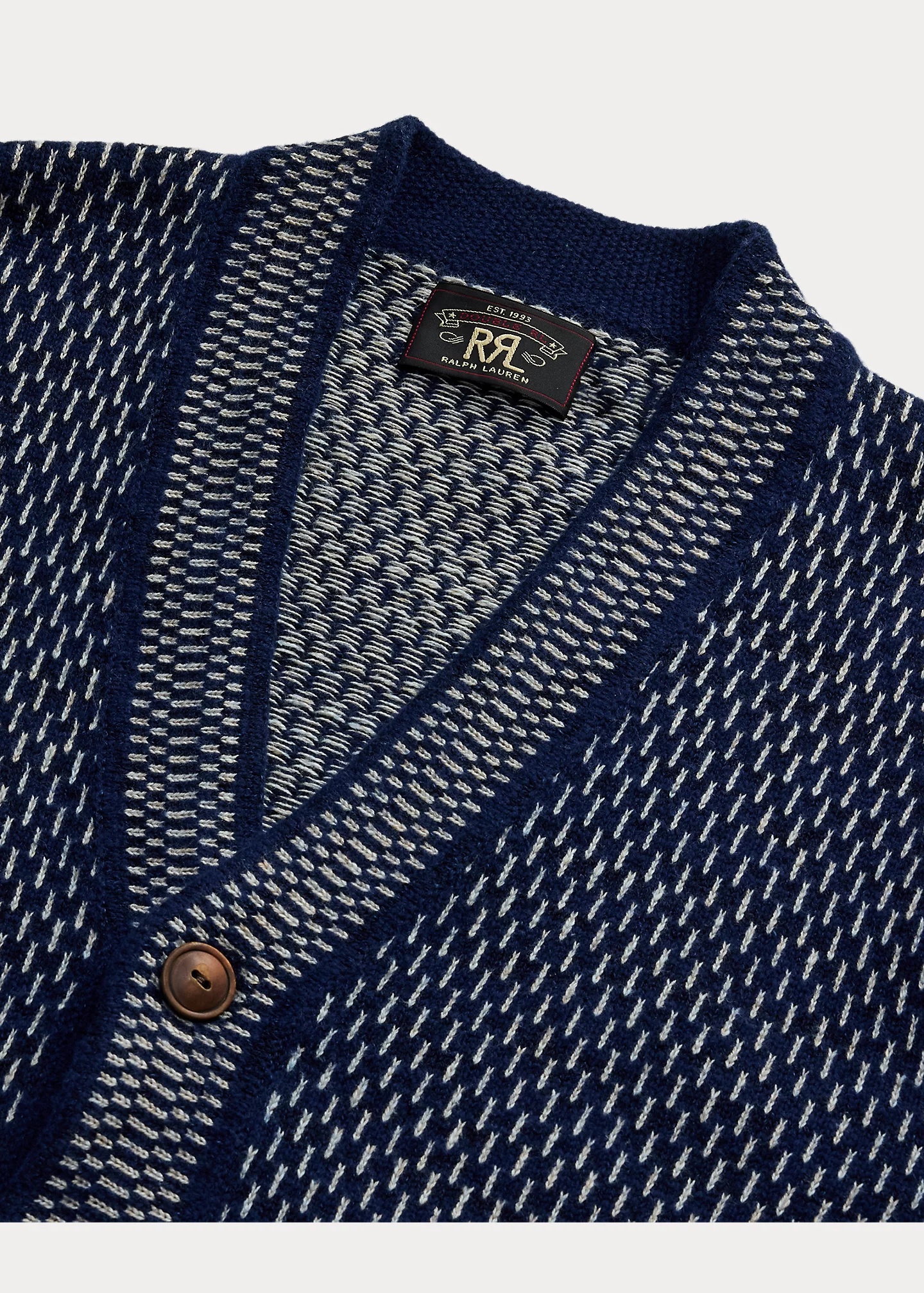 Indigo Cotton-Wool V-Neck Cardigan - 3