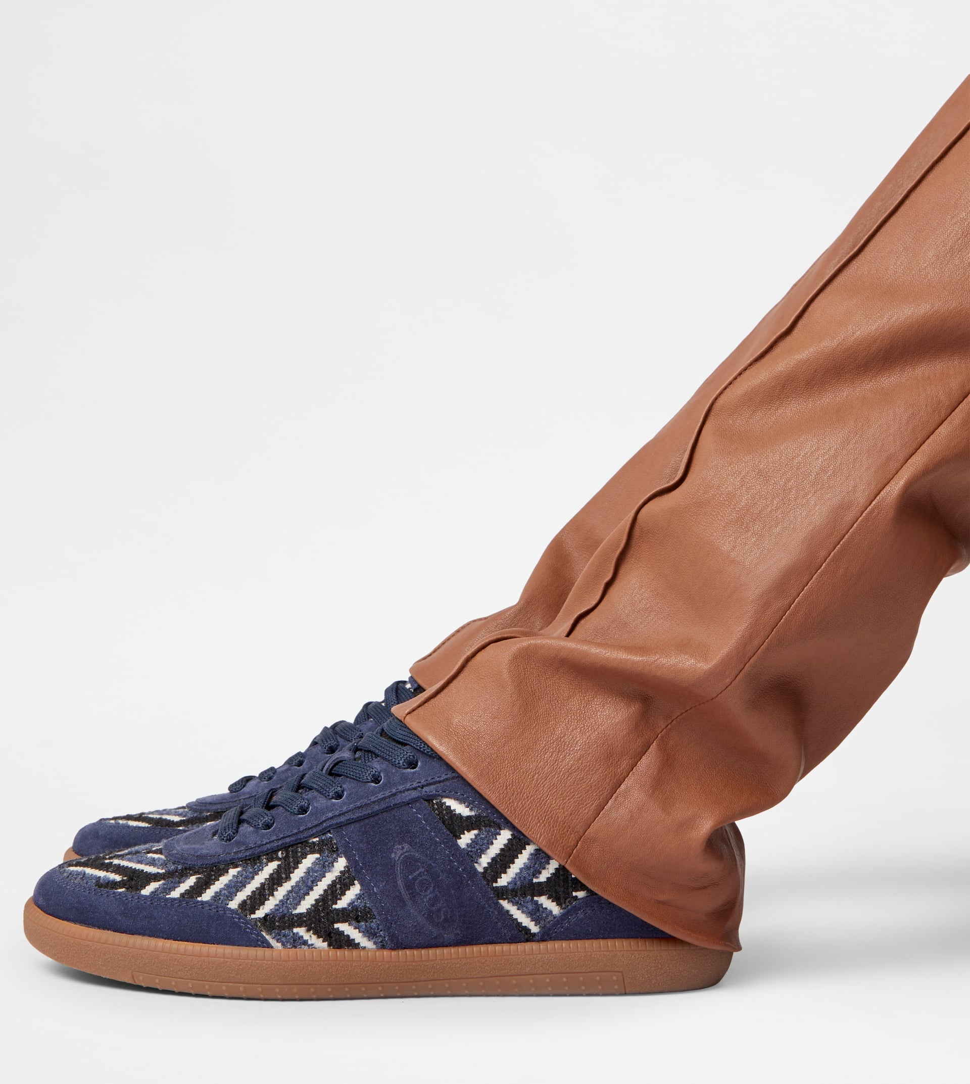 TOD'S TABS SNEAKERS IN SUEDE AND FABRIC - BLUE - 2