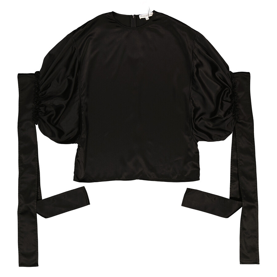 JW Anderson Ladies Black Tab Sleeve Top - 5