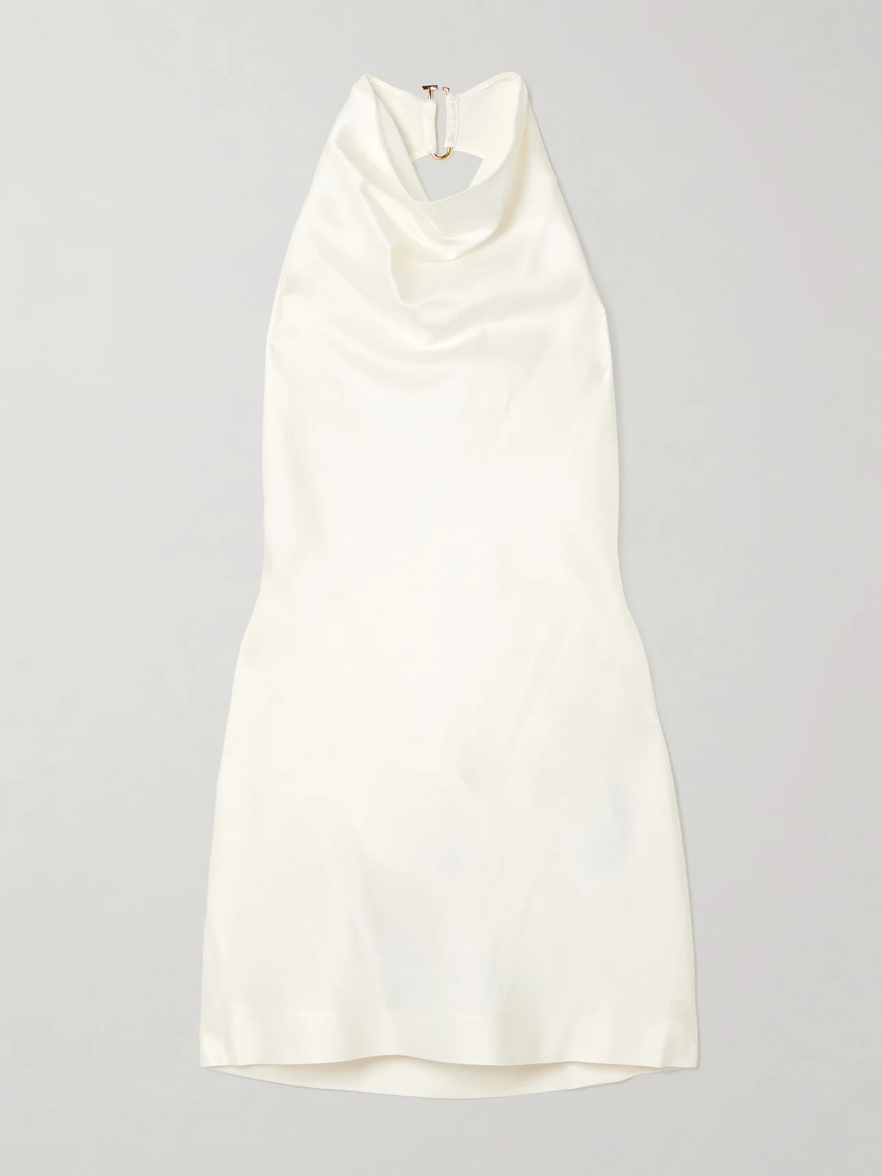 Draped Satin Halterneck Top - 1