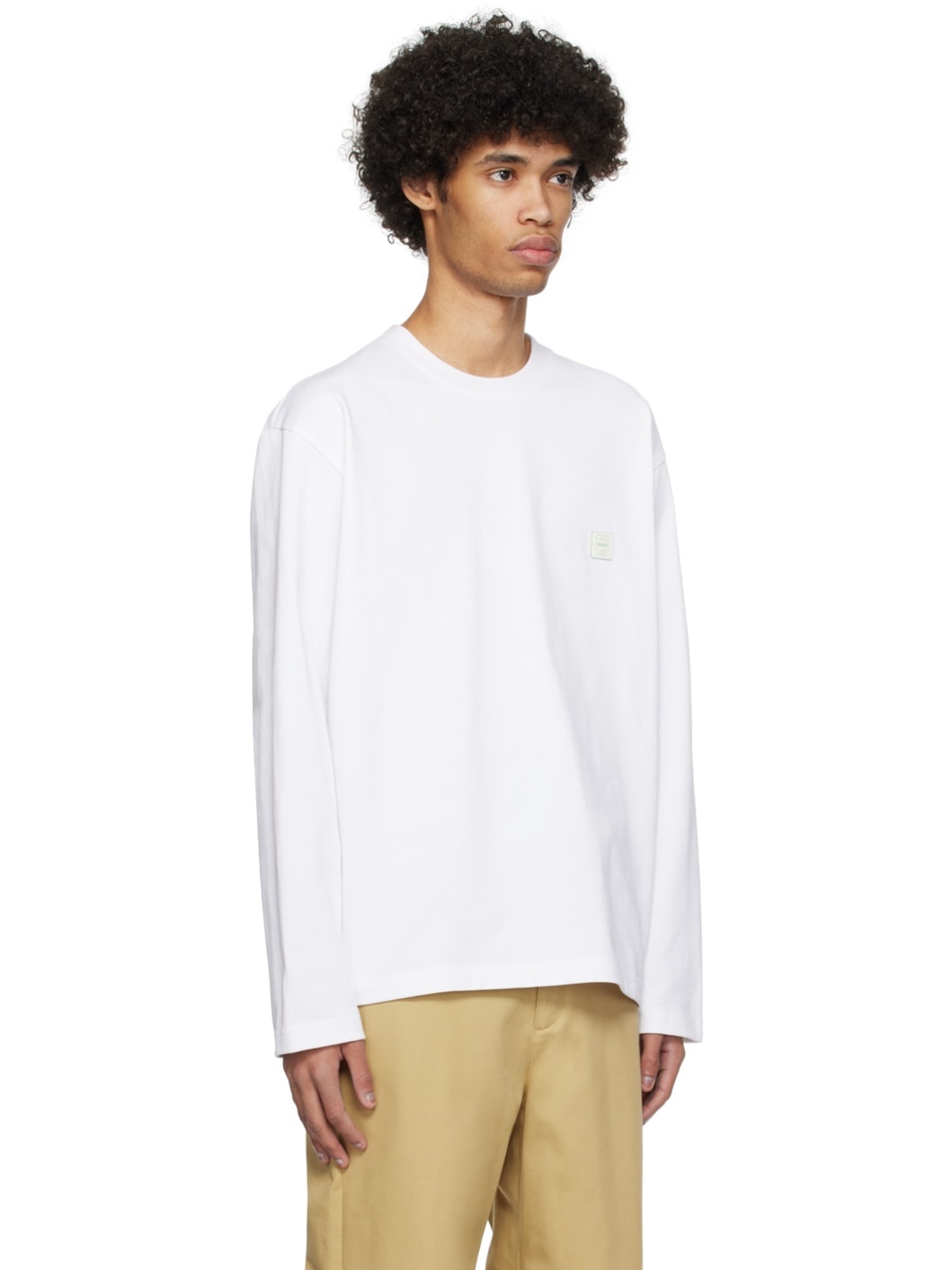 White Crewneck Long Sleeve T-Shirt - 2