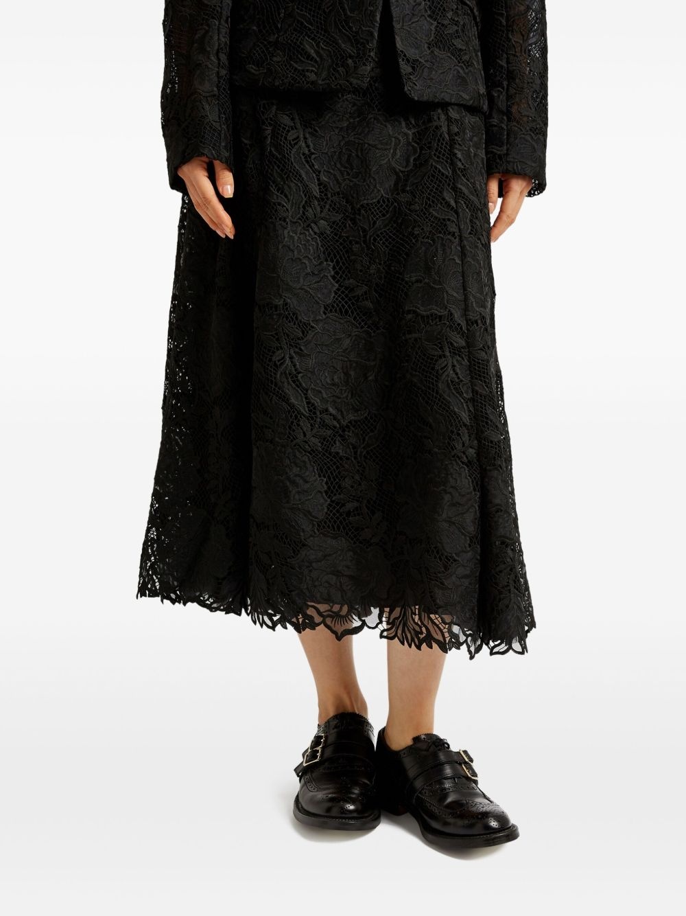 guipure-lace midi skirt - 6