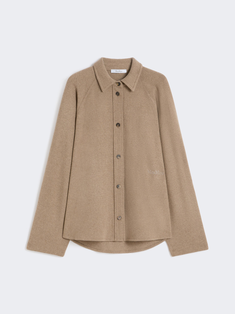 CECI Stretch cashmere flannel overshirt 1