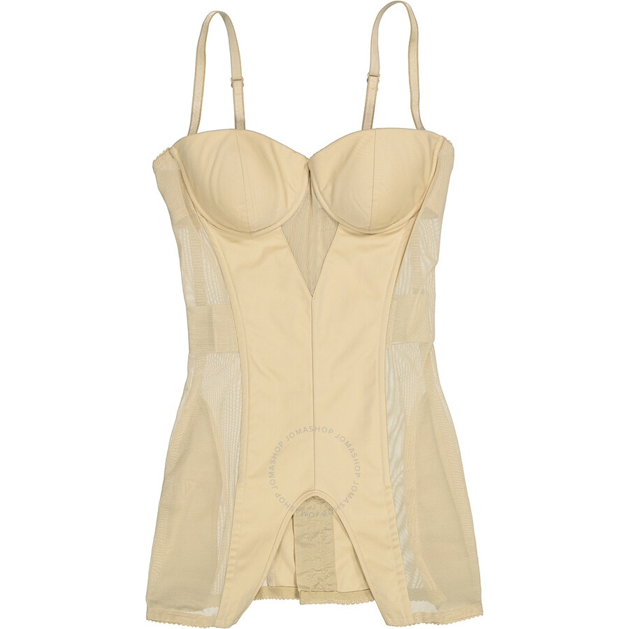 Burberry Ladies Pale Honey Mesh Panel Detail Cotton Bodice - 9