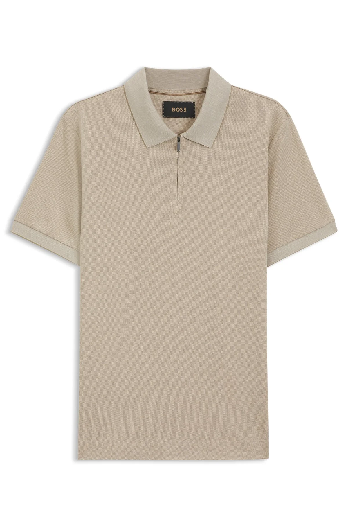 MERCERIZED-COTTON POLO SHIRT WITH ZIPPER PLACKET - 1